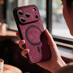 Luxury Minimalist Artificial Leather Texture Magnetic Phone Case For Iphone 18 17 16 15 14 13Pro Max Supports Wireless Charging